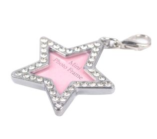 Star Shape Rhinestone Writable Name Telphone ID Tags for Dogs Cats