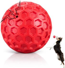 Indestructible Red Squeaky Ball for Aggressive Chewers