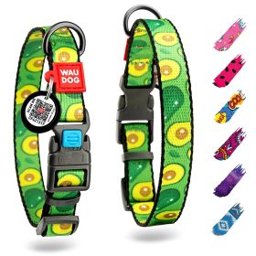 Nylon Adjustable Collar with Durable 9-16 inch Neck x 4/5 inch Wide Avocado Pattern