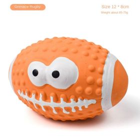 Natural Latex Rubber Squeaky Dog Balls (colour: Smiley Rugby)