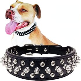 Adjustable Microfiber Leather Spiked Studded Dog Collar with Special Gift (Color: pink, size: S(10.8"-13.2" / 27.5cm-33.5cm))