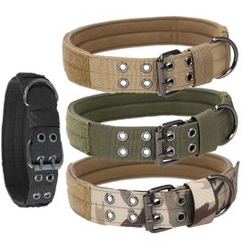 Super Strong Large Collar with D-Ring & Buckle (colour: Army green, size: M)