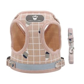 Dog Harnesses and Leash Set (colour: Powder lattice, Specification (L * W): S)
