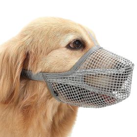 Soft Mesh Adjustable Muzzle (Color: Grey, size: M)