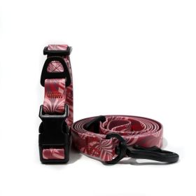 Waterproof, UV Embossed Print Pattern Leash (Color: Red flame, size: 1.5cm*150cm)