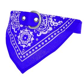 Adjustable Leather Bandana Collar (Color: Blue, size: L)